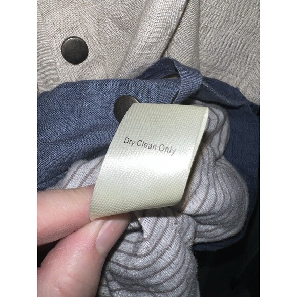 Blu Pepper Jacket Womens Sz S Two Tone Utility Jacket Linen Field Zip Up Coastal - Picture 9 of 11